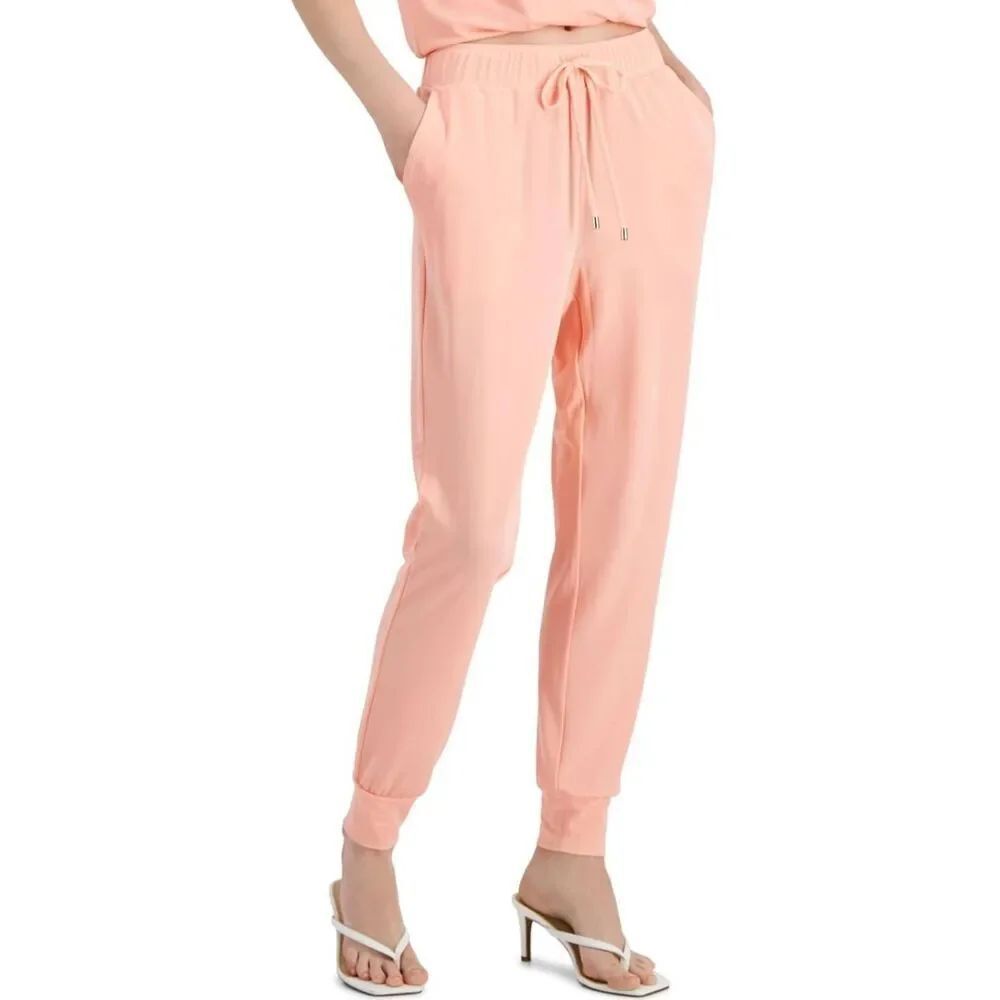 INC International concepts high waist coral joggers women's size L
